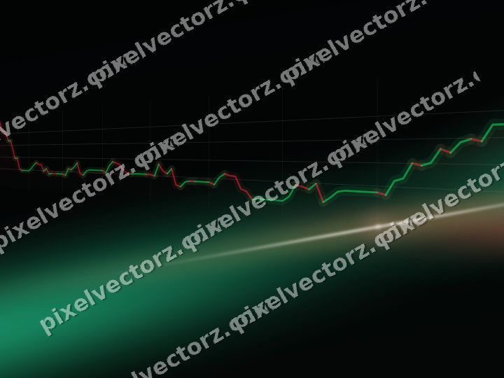 Glowing neon chart background in red and green
