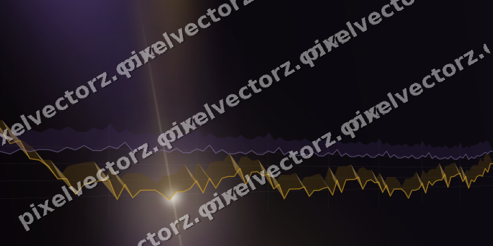 Glowing neon chart background in amber and purple