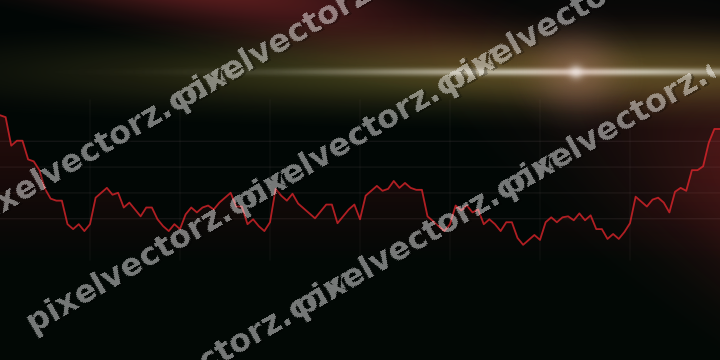 Glowing neon chart background in red and orange