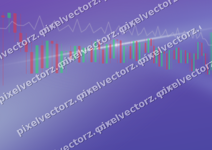 Glowing neon chart background in purple and blue