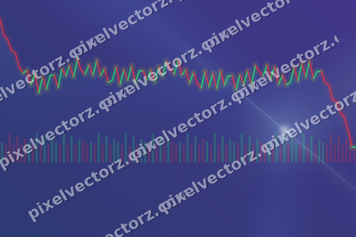 Glowing neon chart background in blue and cyan