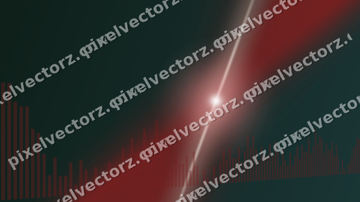 Glowing neon chart background in dark red and dark green