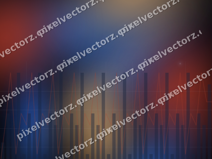 Glowing neon chart background in blue and red