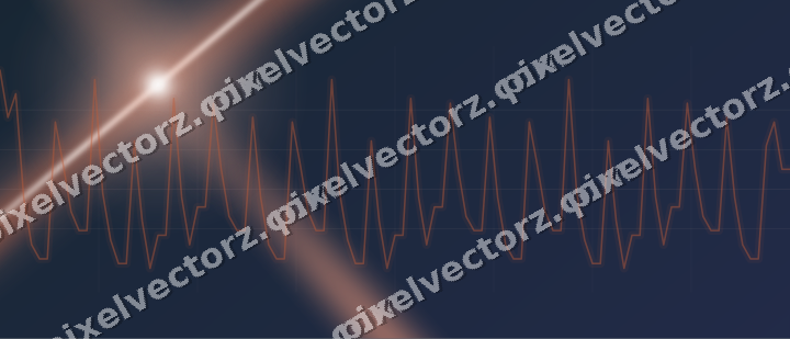 Glowing neon chart background in orange and cyan