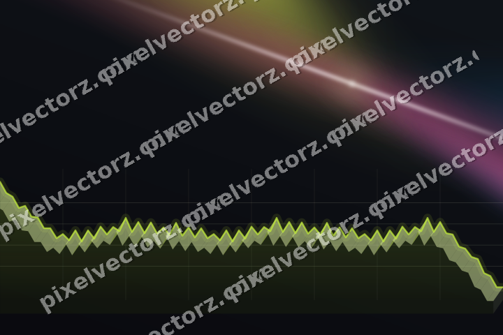 Glowing neon chart background in lime and amber