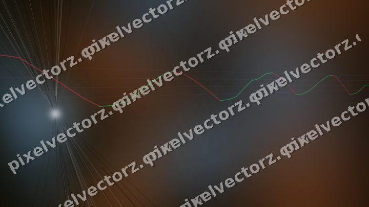 Glowing neon chart background in blue and orange