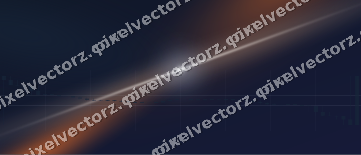 Glowing neon chart background in dark blue and orange