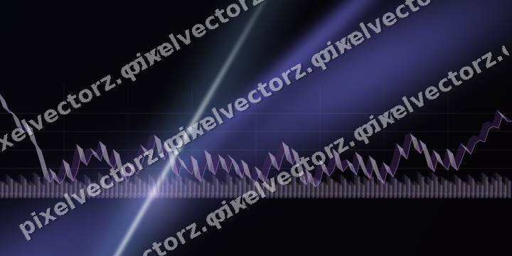 Glowing neon chart background in purple and blue