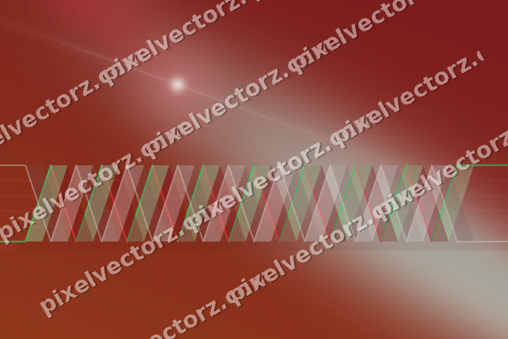 Glowing neon chart background in red and pale lime