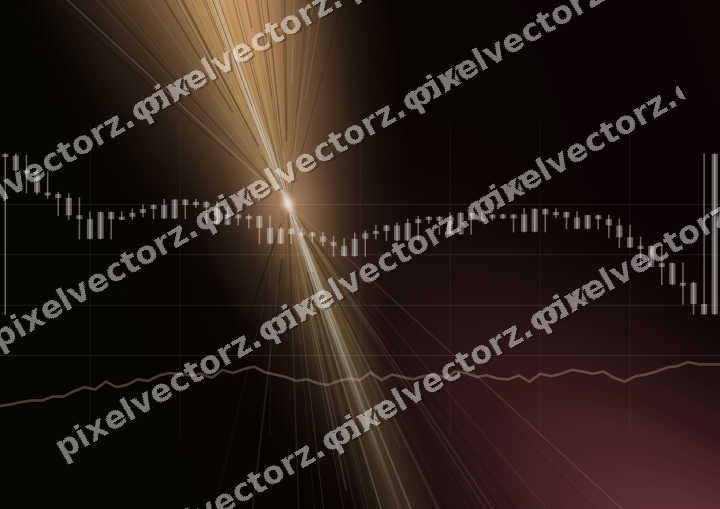 Glowing neon chart background in red and orange
