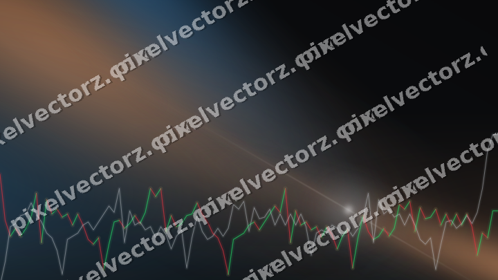 Glowing neon chart background in blue and orange