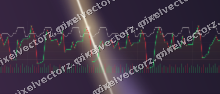 Glowing neon chart background in amber and purple