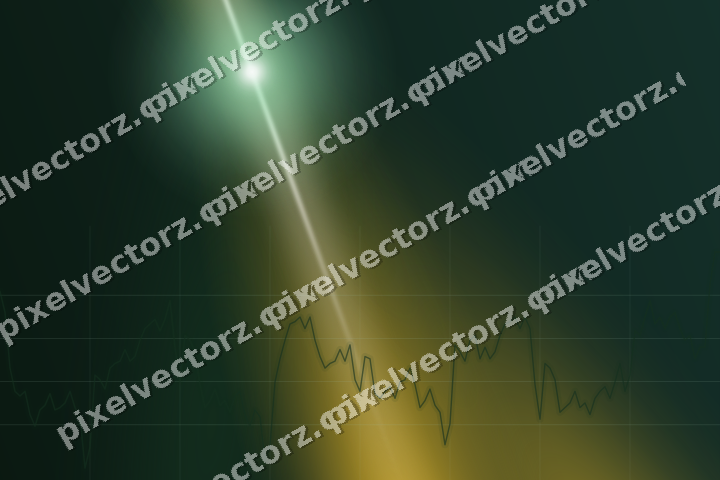 Glowing neon chart background in dark green and amber