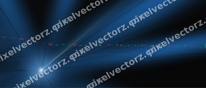 Glowing neon chart background in blue and teal