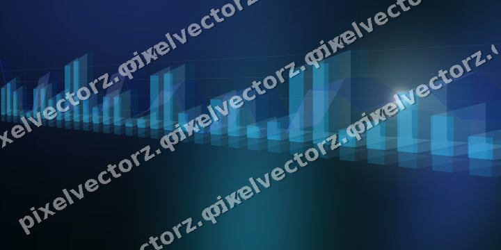 Glowing neon chart background in cyan and teal