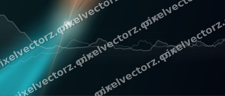 Glowing neon chart background in teal and orange