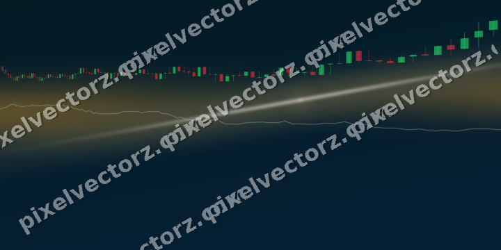 Glowing neon chart background in amber and dark teal
