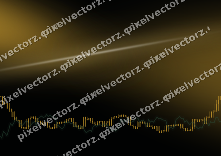 Glowing neon chart background in amber and green