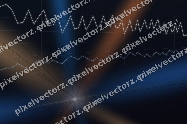 Glowing neon chart background in blue and orange