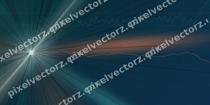 Glowing neon chart background in dark teal and orange
