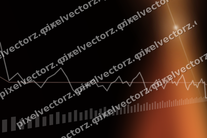 Glowing neon chart background in orange and amber