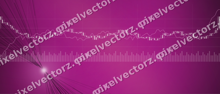 Glowing neon chart background in magenta and lime