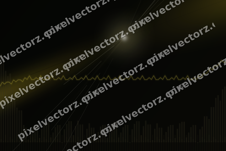 Glowing neon chart background in amber and yellow