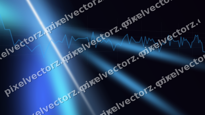 Glowing neon chart background in cyan and blue