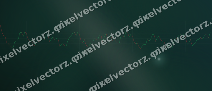 Glowing neon chart background in dark green and orange