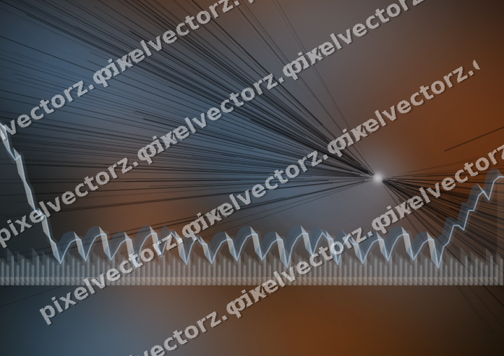 Glowing neon chart background in blue and orange