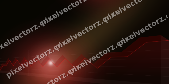 Glowing neon chart background in red and orange