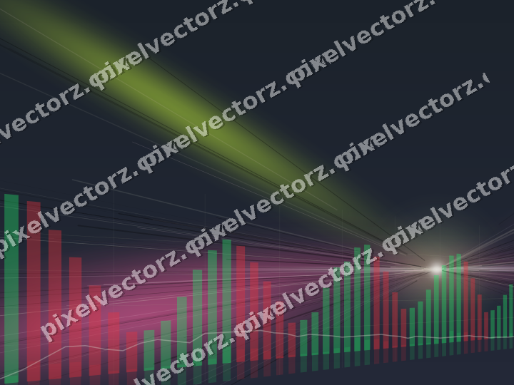 Glowing neon chart background in lime and amber