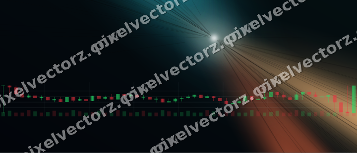 Glowing neon chart background in teal and orange