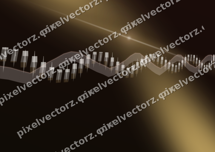 Glowing neon chart background in orange and amber