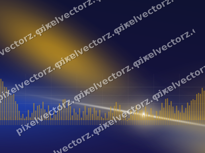 Glowing neon chart background in amber and blue