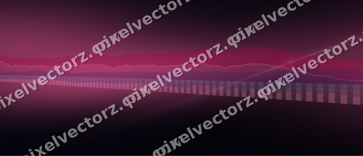 Glowing neon chart background in pink and blue