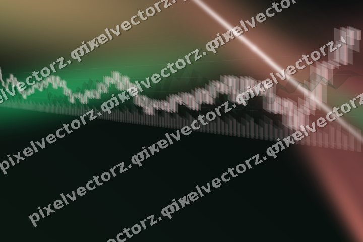 Glowing neon chart background in red and green