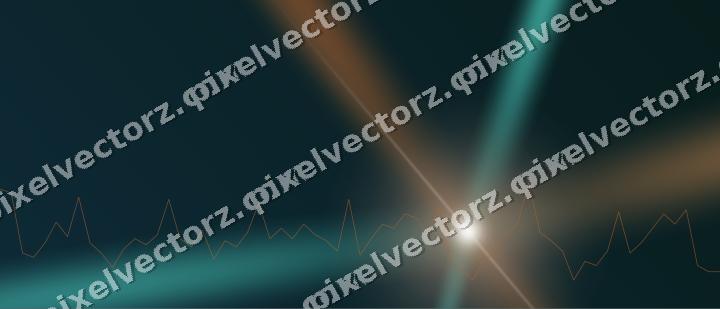 Glowing neon chart background in orange and teal