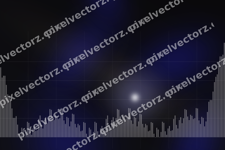 Glowing neon chart background in blue and purple