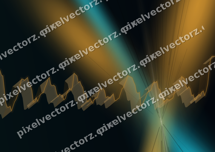 Glowing neon chart background in amber and teal