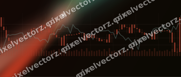 Glowing neon chart background in red and orange