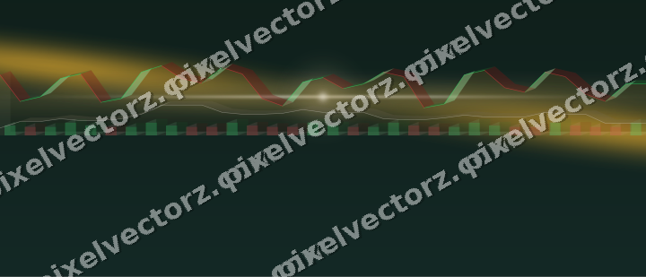 Glowing neon chart background in amber and dark green