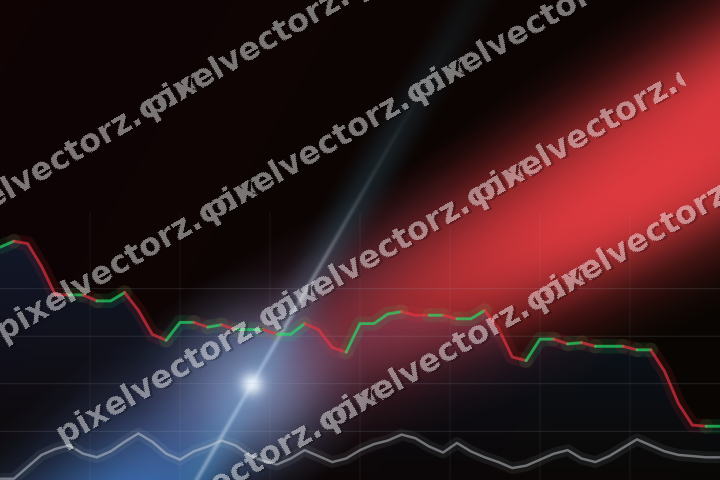 Glowing neon chart background in blue and red