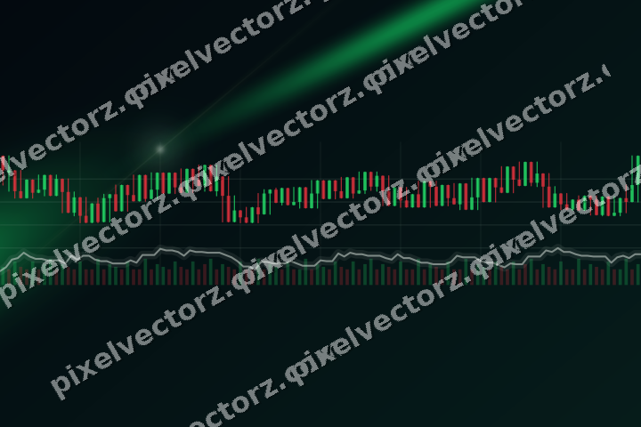 Glowing neon chart background in green and lime