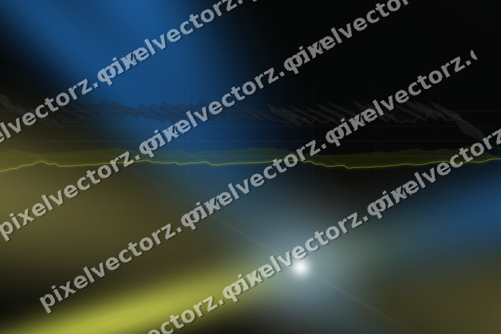 Glowing neon chart background in blue and yellow