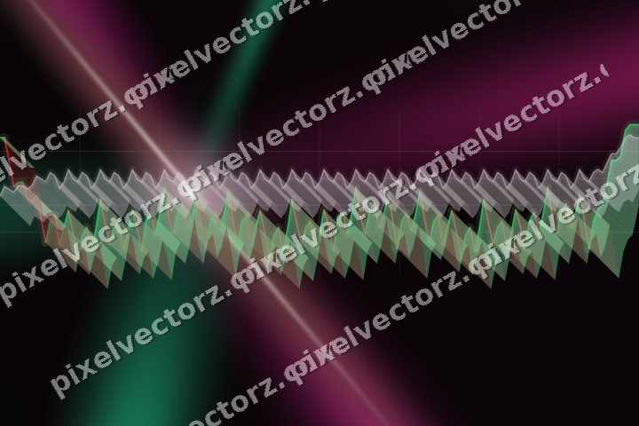 Glowing neon chart background in magenta and pink