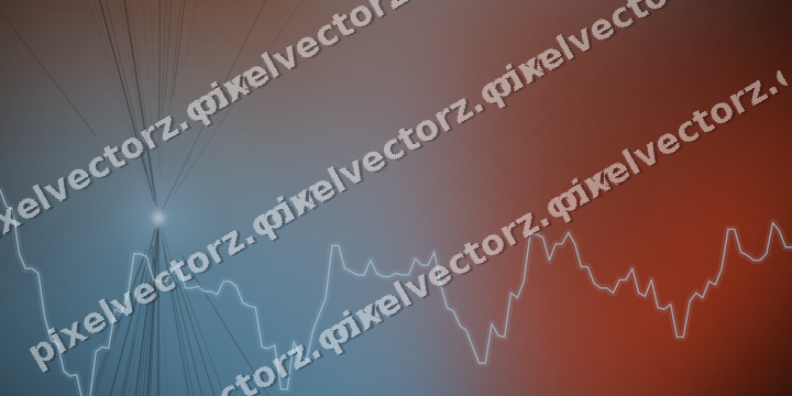 Glowing neon chart background in cyan and red