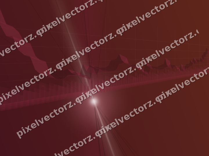 Glowing neon chart background in dark pink and red