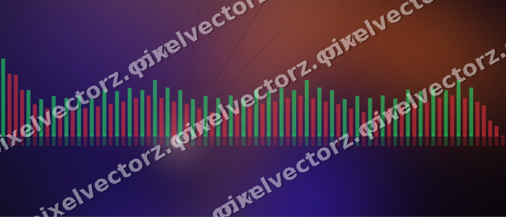 Glowing neon chart background in orange and blue