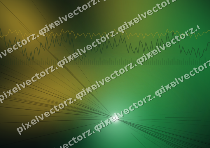 Glowing neon chart background in green and amber